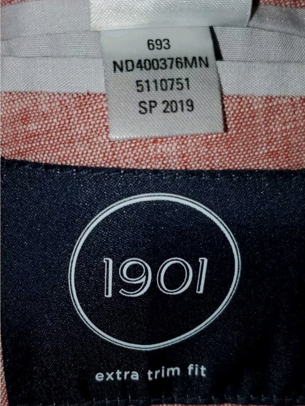 1901 NORDSTROM Extra Trim Fit Linen Blend Sports Coat/Blazer in Salmon Size XXL - Picture 5 of 6